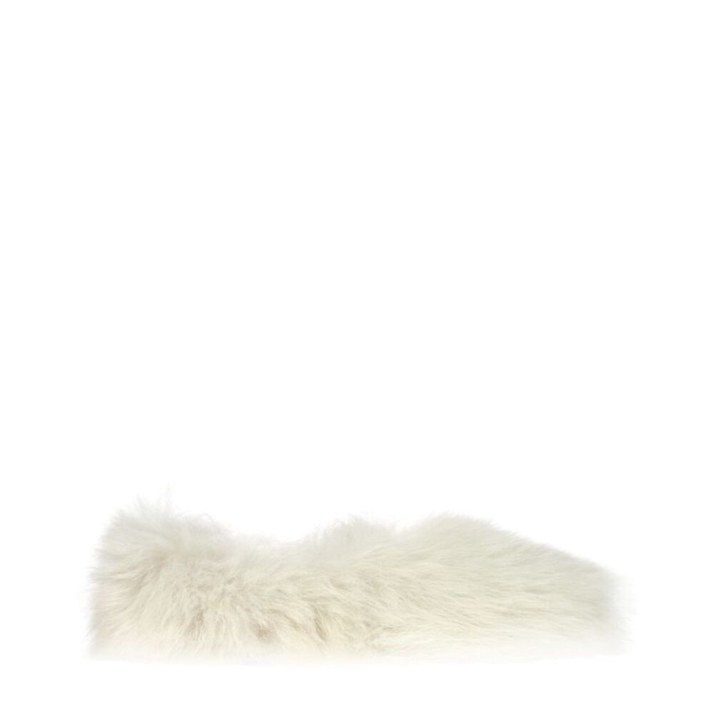 Jil Sander White Fur Women's Slippers